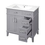 Modern Bathroom Vanity With Sink, Storage Cabinet, Soft Close Doors, Deep & Standard Drawers