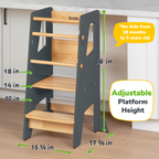 Montessori Toddler Tower - Adjustable Kitchen Stool Helper