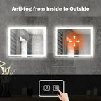 20 x 28  Inch Center Glow LED Bathroom Mirror