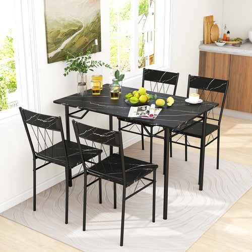5-Piece Dining Table Set for 4 with Kitchen Table and 4 Dining Chairs