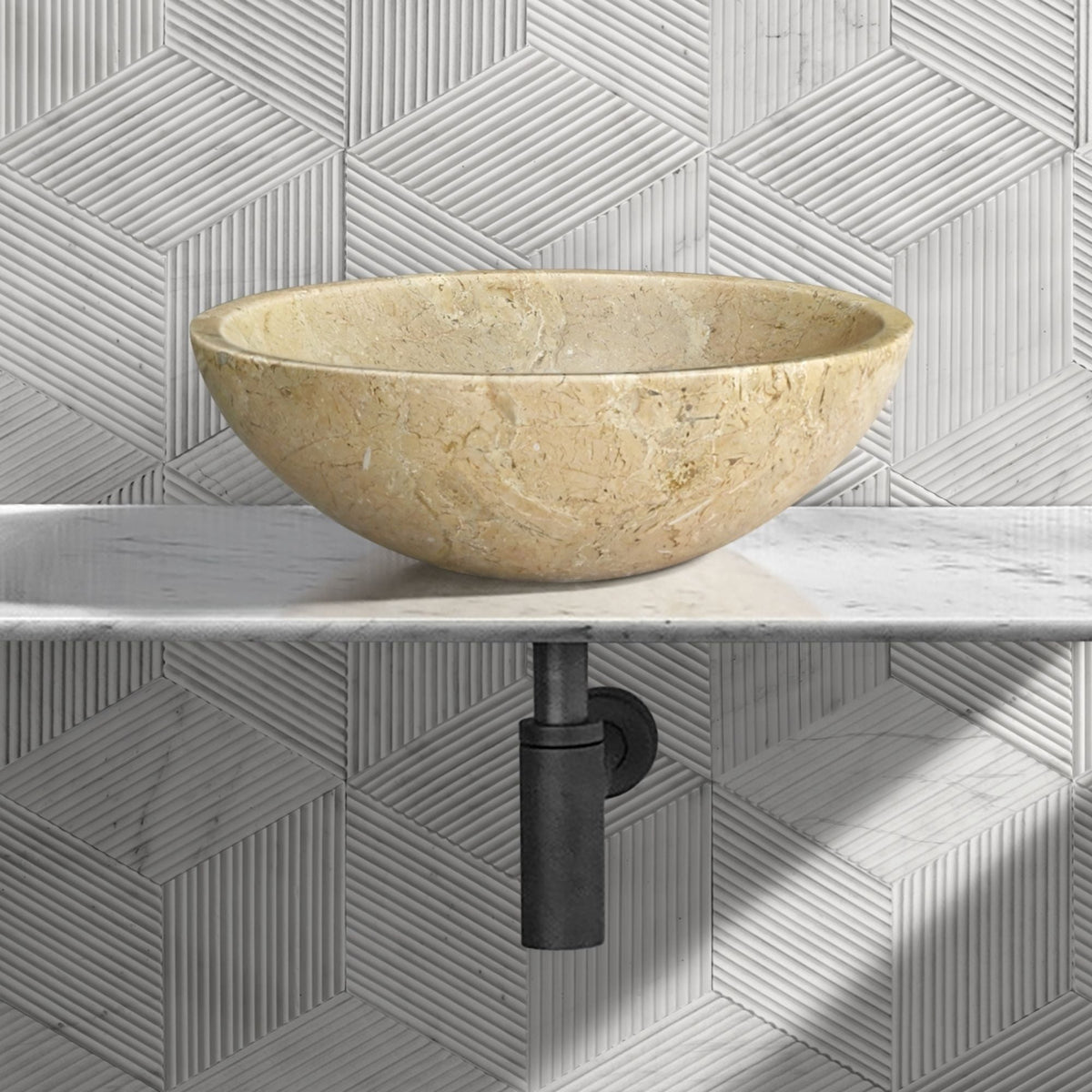 Bathroom Vessel Sink, Circular Design
