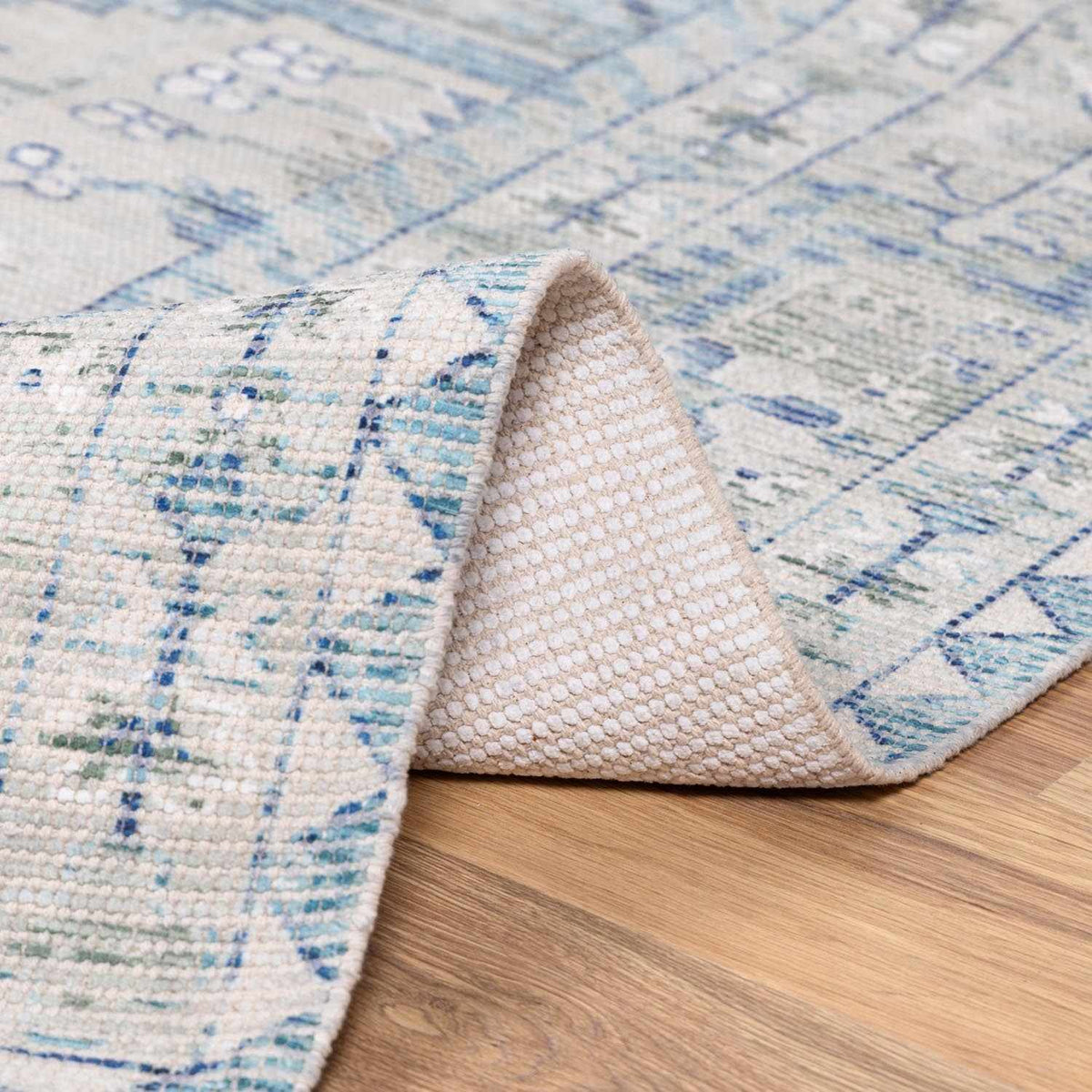 Byers Handmade Cotton-blend Aqua Rug