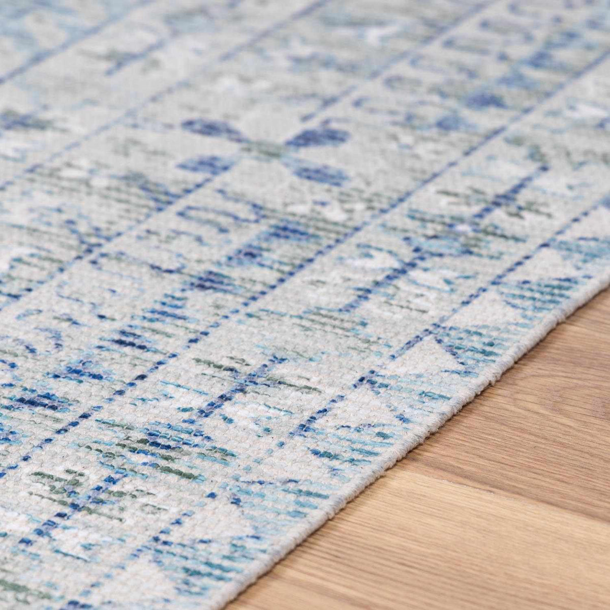Byers Handmade Cotton-blend Aqua Rug