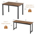 3 Pieces Dining Table Set with 2 Benches for Dining Room Kitchen Bar