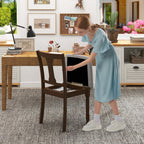 Set of 2 Kitchen Dining Chair with Linen Fabric and Storage Space