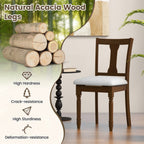 Set of 2 Kitchen Dining Chair with Linen Fabric and Storage Space