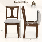 Set of 2 Kitchen Dining Chair with Linen Fabric and Storage Space