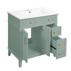 Modern Bathroom Vanity With Sink, Storage Cabinet, Soft Close Doors, Deep & Standard Drawers