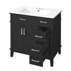 Modern Bathroom Vanity With Sink, Storage Cabinet, Soft Close Doors, Deep & Standard Drawers