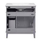 Modern Bathroom Vanity With Sink, Storage Cabinet, Soft Close Doors, Deep & Standard Drawers