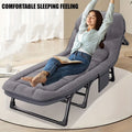 1-pack American style patio folding bed, outdoor patio furniture, comfortable ergonomic single recliner, patio chaise folding bed with mattress