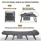 1-pack American style patio folding bed, outdoor patio furniture, comfortable ergonomic single recliner, patio chaise folding bed with mattress