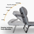 1-pack American style patio folding bed, outdoor patio furniture, comfortable ergonomic single recliner, patio chaise folding bed with mattress