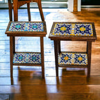 Talavera Tile End Table | Handmade Mexican Wood Accent Furniture