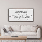 master bedroom sign, give it to God and go to sleep, master bedroom decor, wall decor, bedroom wall art, wood and canvas signs, living room