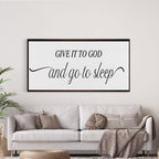 master bedroom sign, give it to God and go to sleep, master bedroom decor, wall decor, bedroom wall art, wood and canvas signs, living room
